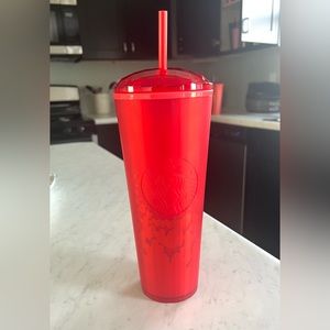 Starbucks Matte Red Soft Touch Dome 2022 Valentines Day 24oz